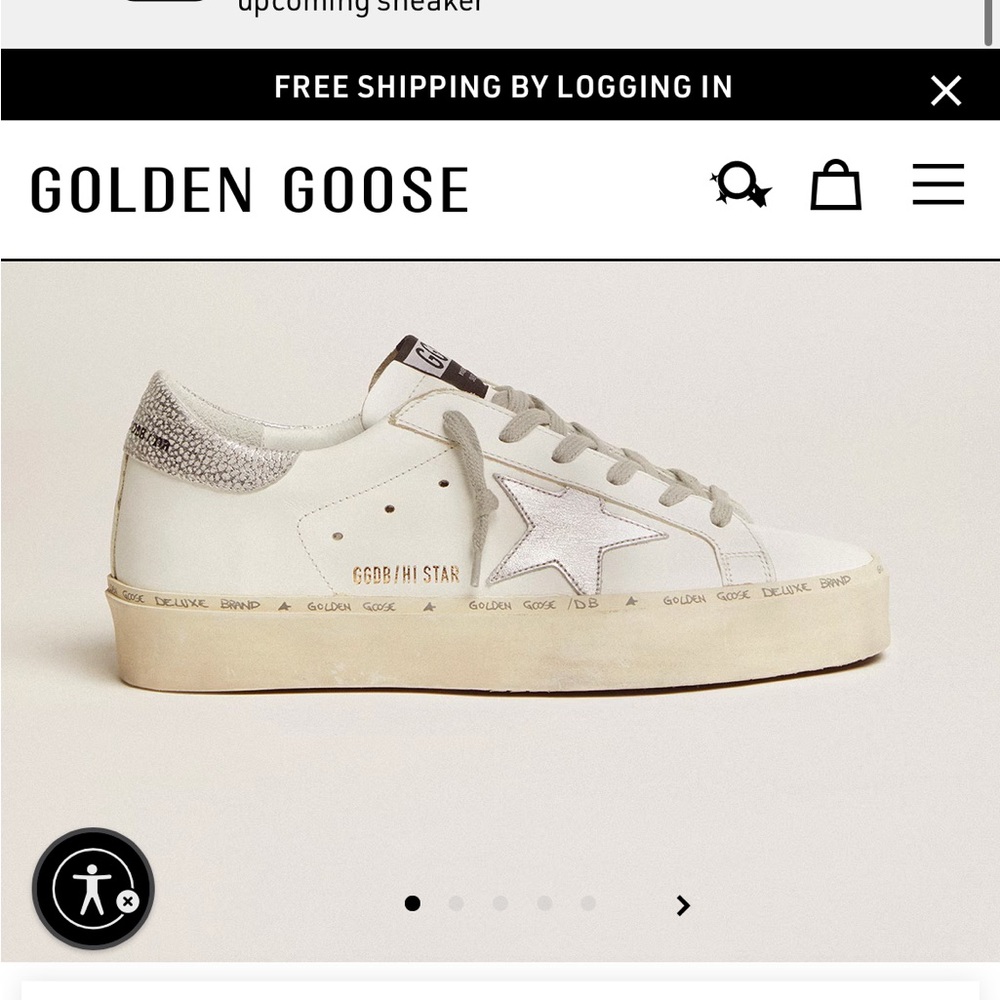 Golden Goose Hi Star Sneakers in White and Silver Star